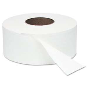   White Jumbo Roll One Ply Bath Tissue, 9 dia, 2000 ft, 12 Rolls/Carton