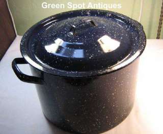Vintage Granite Ware Navy Blue Canning Pot Large  