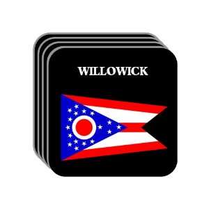 US State Flag   WILLOWICK, Ohio (OH) Set of 4 Mini Mousepad Coasters