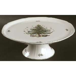   Christmastime Footed Cake Plate Fine China Dinnerware 