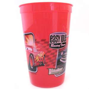 Disney Cars plastic cup featuring Lightning McQueen and Hudson Hornet 