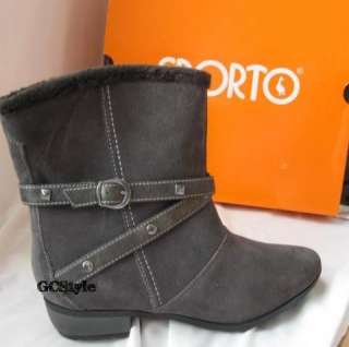 Sporto EVA WATERPROOF SUEDE BELTED WINTER BOOTS OVER ANKLE BLACK GRAY 