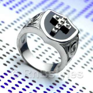 Spoil yourself with this top quality steel cross ring from R&Bs 