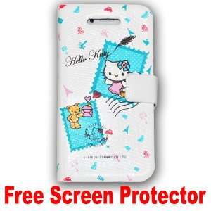  Kitty Flip Leather Cover for Iphone 4g/4s(at&t Only) Jc075a + Free 