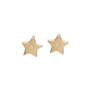   Gold Flat Star Diamond Stud (0.04 ct.tw.): Evyatar Rabbani: Jewelry