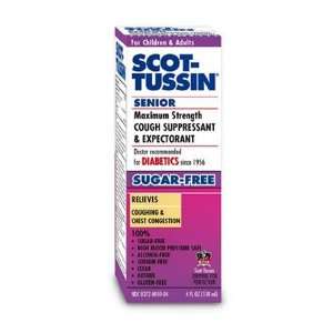 Scot Tussin Senior Cough Suppressant and Expectorant, Sugar Free, 4 