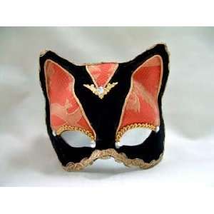    Si Lucia Masquerade Cat Black Stoffa Carnival Mask