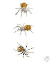 18K WG Pave Diamond Yellow Sapphire Spider Pin Brooch  