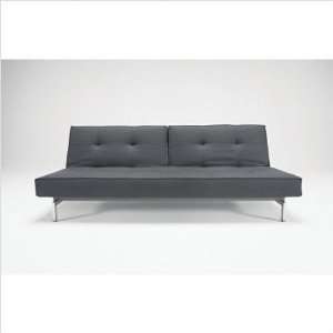  White Leather Innovation USA Splitback Convertible Sofa in 