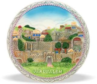 Judaica Jewish CERAMIC PLATE Jerusalem Souvenir Israel Gift  