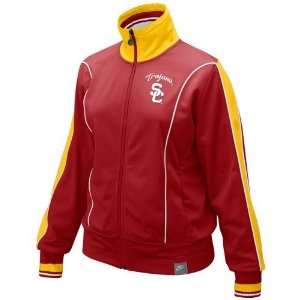   USC Trojans Ladies Cardinal Chanelle Track Jacket: Sports & Outdoors