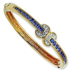   plated Swarovski Crystal Blue Love Knot Bangle/Gold Plated Mixed Metal
