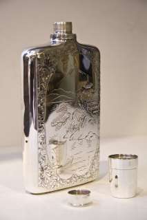 Vintage Japanese Sterling Silver Flask  