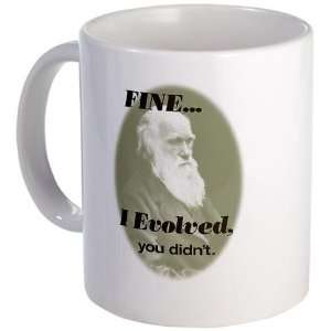  CHARLES DARWIN I Evolved Funny Mug by CafePress: Kitchen 