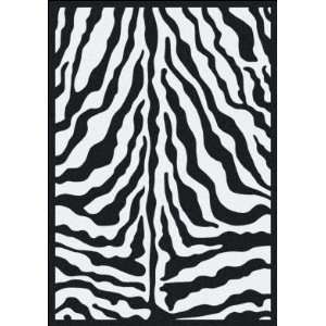  Milliken Black and White Zebra Glam Black Ink Novelty Rug 