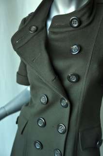 BURBERRY Military*CASHMERE*Runway Dress Coat Jacket S  