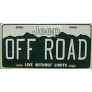 Jeep Off Road   No Limits License Plate Plates Tag Tags auto vehicle 