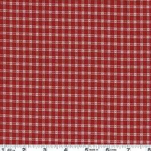  45 Wide Never Enough Romance Checkered Blocks Red Fabric 