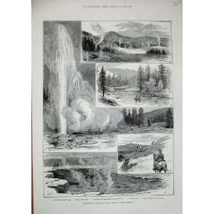   1883 Yellowstone Park North America Geyser Snake River