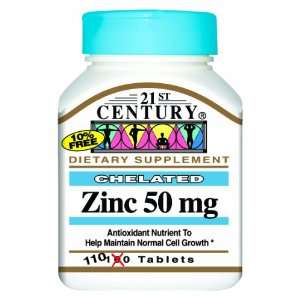  Zinc 50 mg Chelated 110 Tablets, 21st Century Everything 