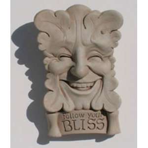   Bliss, Ladybug, Nature Plaque   Concrete Botanical Leaf Face Sculpture