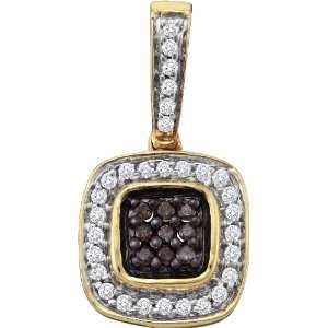  Gold .26CT Diamond Fashion Pendant Featuring Rich Chocolate Diamonds
