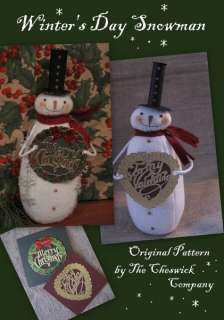 Primitive Valentine and Winters Day Snowman Pattern  