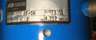 The 5000 pound force sensor is shown above and the label below. Again 