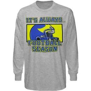   Fightin Blue Hens Ash Its Always Football Season Long Sleeve T shirt