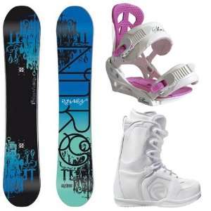  Nitro Runaway 153 cm Womens Snowboard Package with Flow 