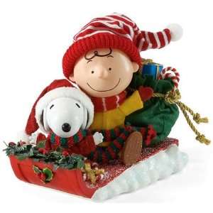   * Charllie Brown & Snoopy From Peanuts Ride a Sled 