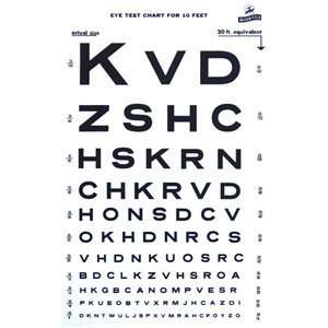  Grafco Snellen Type Plasic Eye Chart   10 QTY: 1: Health 