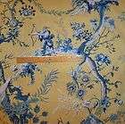 BRUNSCHWIG & FILS CHINESE LANDSCAPE TOILE FABRIC 10 YARDS YELLOW BLUE