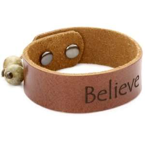   Dillon Rogers Spiritual Bands Believe Brown Cuff Bracelet Jewelry