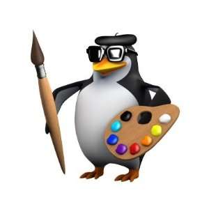  3d penguin artist Mousepad: Office Products