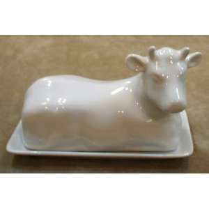    Kitchen Supply Company Porcelain Cow Butter Dish