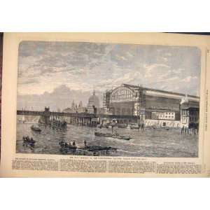  1866 City Terminus Railway Cannon Street Old Print