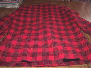 Vintage Pendleton Red Plaid Lined Wool BLAZER Medium Christmas Holiday 