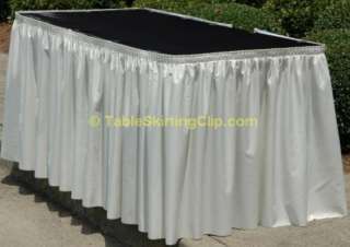 17 IVORY TABLE SKIRT WITH *FREE* VELCRO SKIRTING CLIPS  