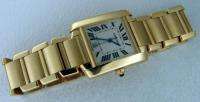 CARTIER Tank Francaise 18K Yellow Gold Large Size Mens Watch 