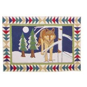   ZC Applique II Theme Wolf extra small area rugs 2X3