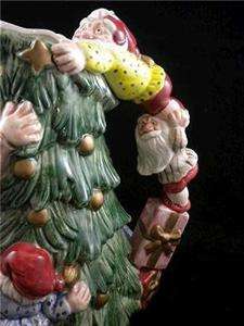 FITZ FLOYD Christmas ELVES Decorating TREE PITCHER Nice  