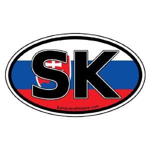  Slovakia SK Flag Car Bumper Sticker Decal Oval: Automotive
