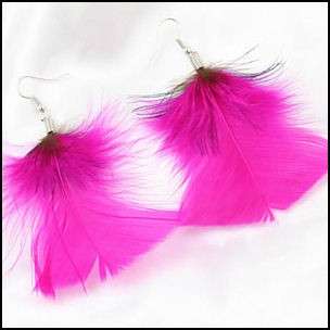  FEATHER EARRINGS GENUINE SOLID STERLING SILVER 925 FISH HOOKS  