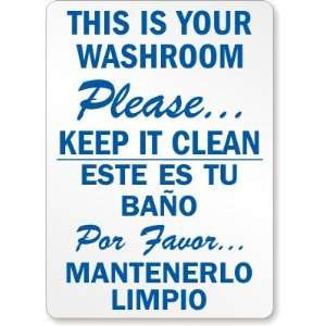   Washroom Please Keep It Clean Plastic Sign, 14 x 10 Office Products
