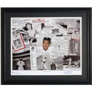 Joe DiMaggio New York Yankees Autographed News Collage Lithograph 