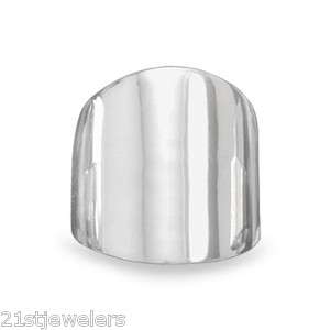 Plain Flat Cigar Band Ring, Sterling Silver, Free Gift Box Included 