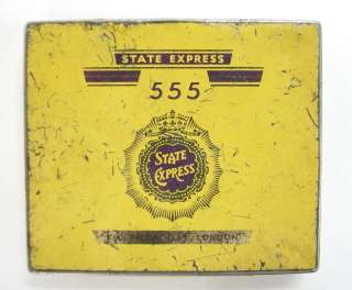 ANTIQUE OLD 555 STATE EXPRESS CIGARETTE LITHO TIN CASE  