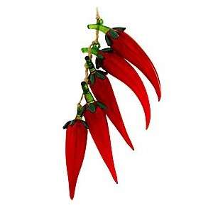  Red Chili Peppers Spun Glass Ornament: Home & Kitchen