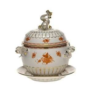  Herend Chinese Bouquet Rust Tureen With Platter: Kitchen 